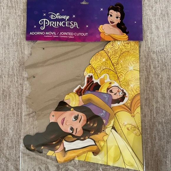 Disney Princess Belle Golden and White Cutout, 2 different backdrops - Picture 3 of 13